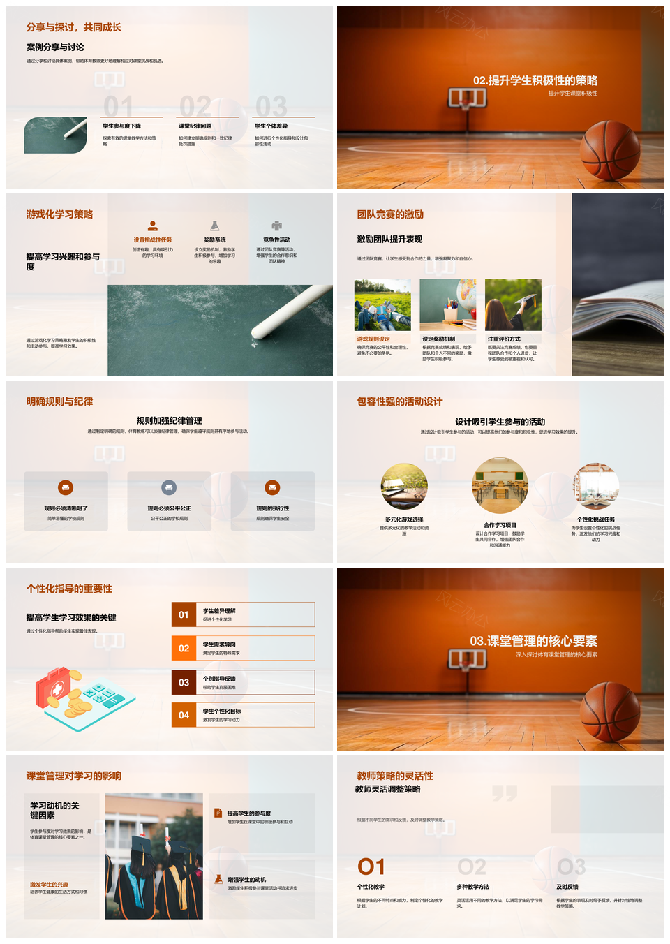 体育课堂游戏竞赛提升参与高效管理个性指导PPT模板