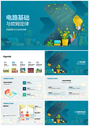 电路基础欧姆定律实验应用解析PPT模板