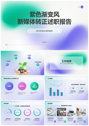 2025新媒体转正述职能力展示业绩成果职业规划PPT模板