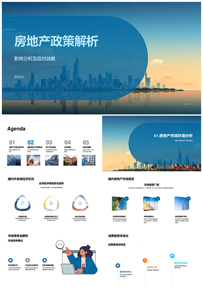 房地产政策影响应对与市场现状竞争需求PPT模板
