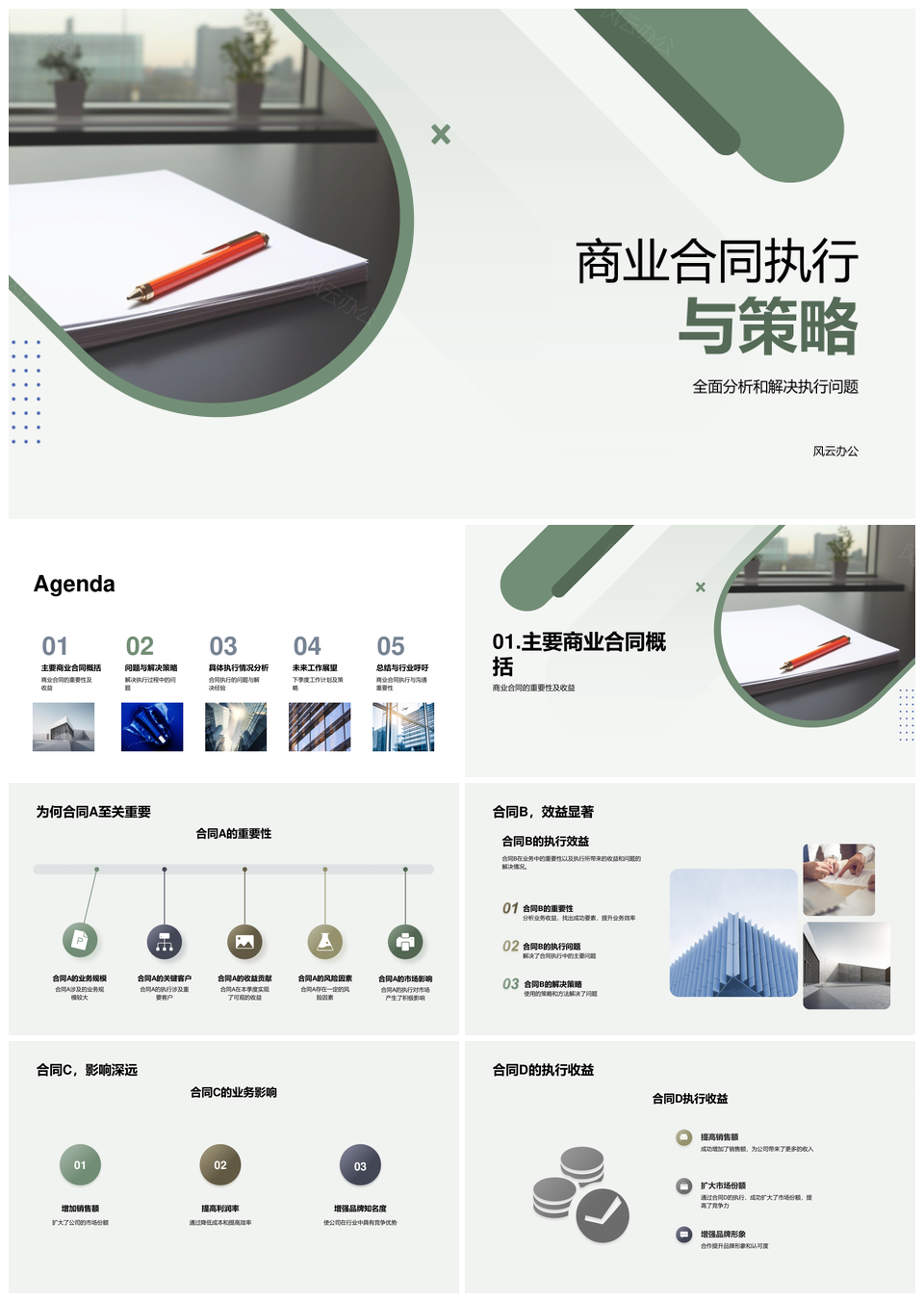 商业合同执行业务法律问题解决策略PPT模板