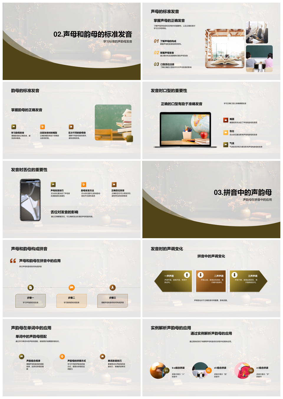 小学汉语拼音声母韵母发音技巧教学课件活动设计PPT模板