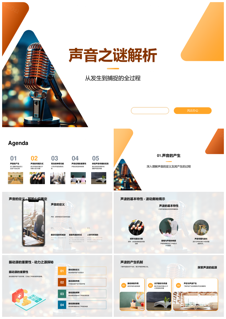 声波产生传播与大脑解析之谜PPT模板
