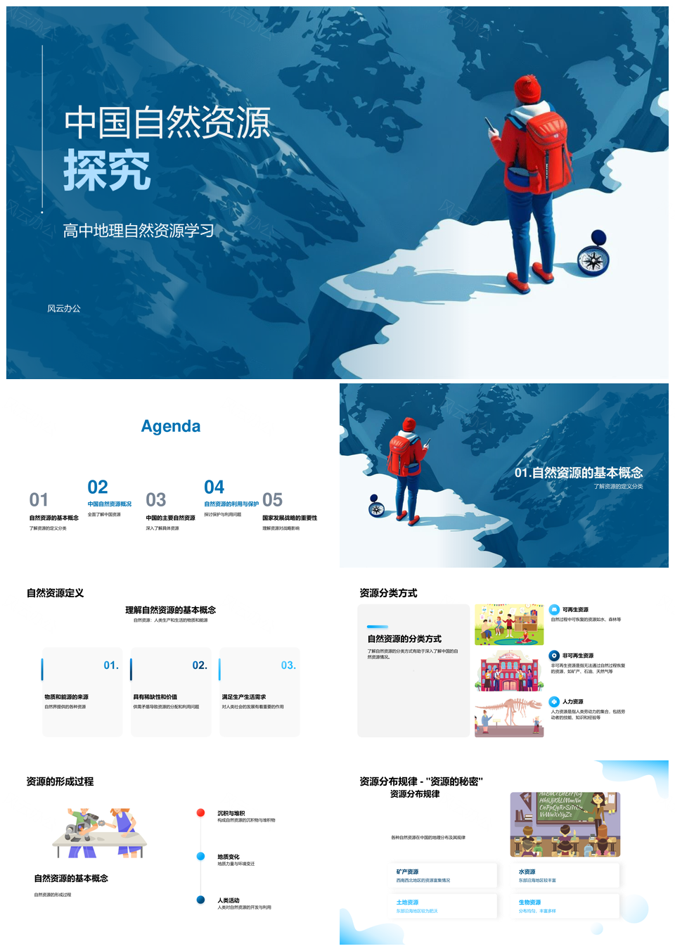 中国自然资源分类分布及矿产水资源概况PPT模板