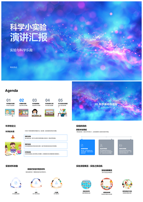 科学小实验教育汇报流程原理预测PPT模板