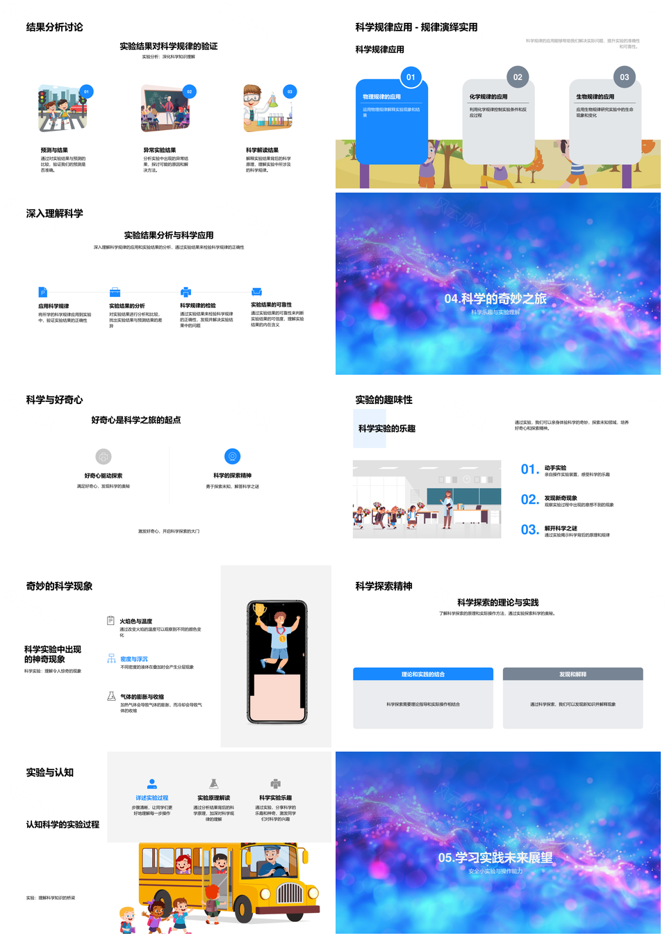 科学小实验教育汇报流程原理预测PPT模板