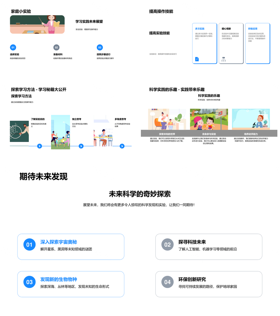 科学小实验教育汇报流程原理预测PPT模板
