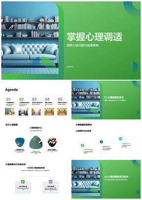 心理健康调适自助专业应对情绪焦虑早期PPT模板