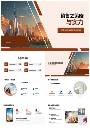销售策略实力驱动业绩摩天市场环境竞争优势回顾PPT模板