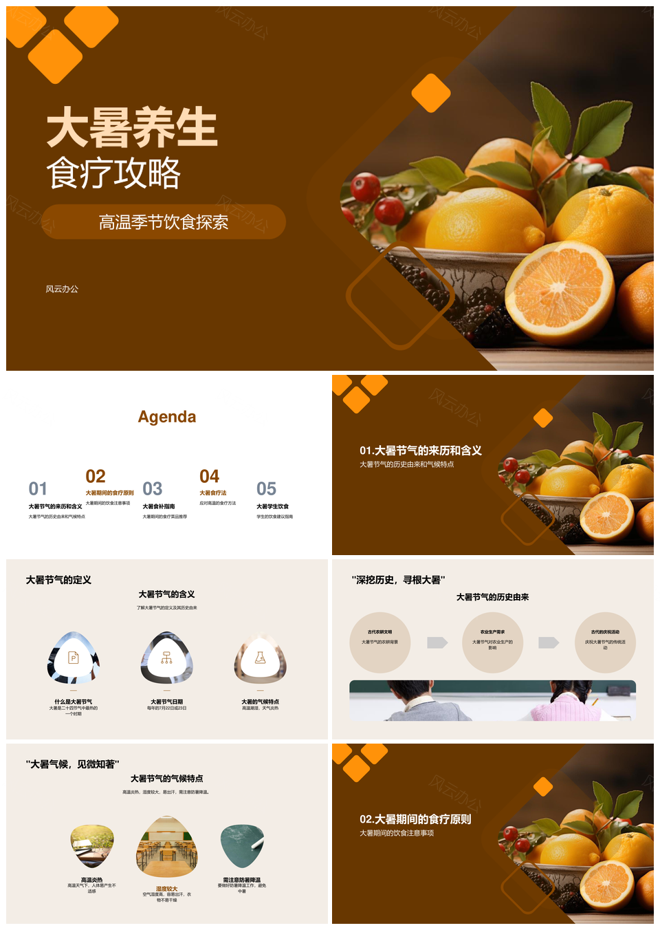 大暑养生食疗高温饮食禁忌中草药烹饪PPT模板