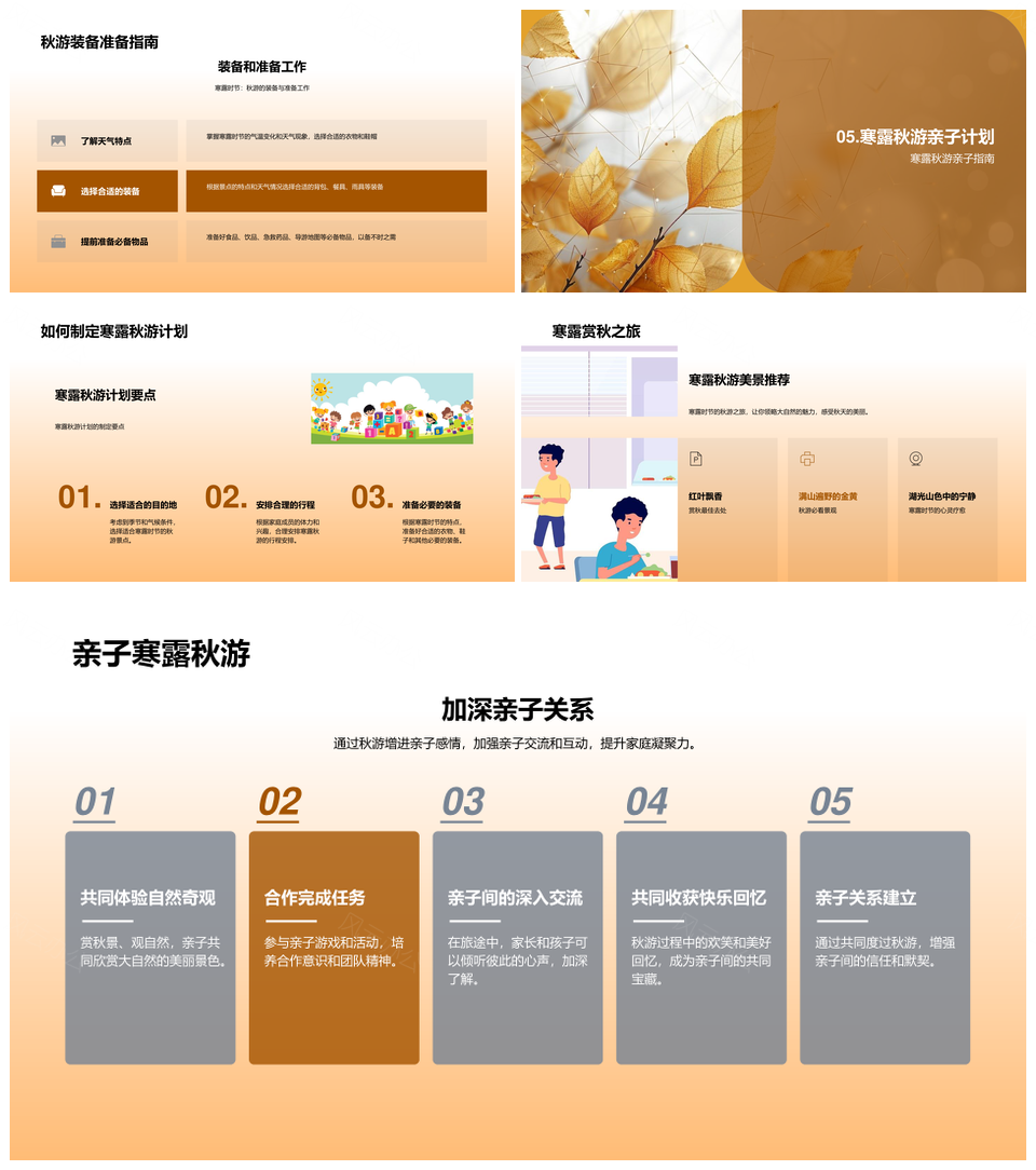 寒露秋游教学讲座节气气候景点历史PPT模板