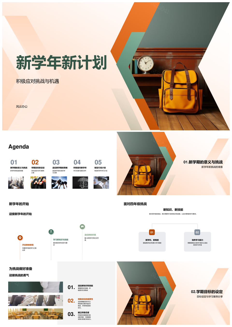 四年级学生新学年SMART计划适应习惯态度PPT模板