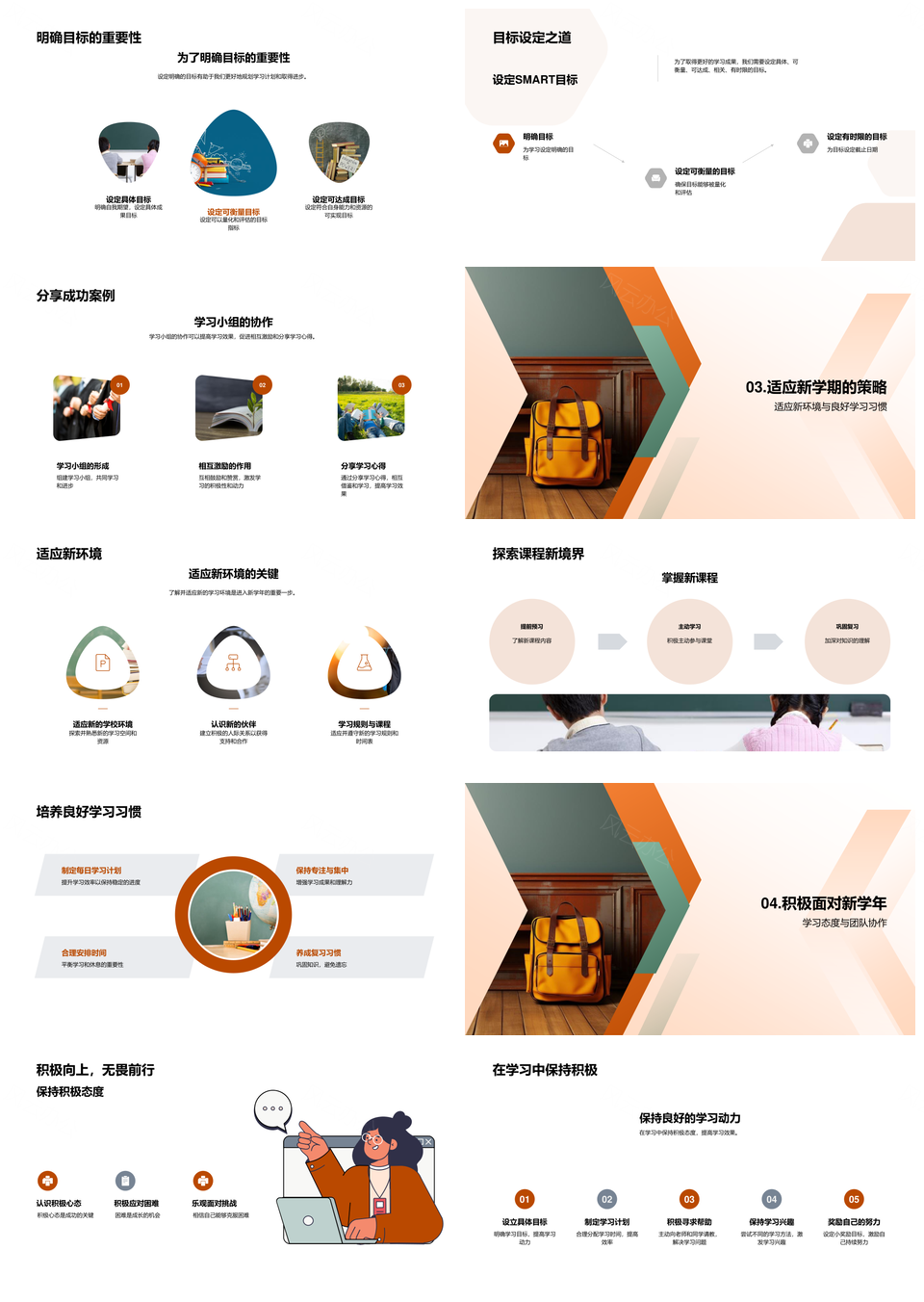 四年级学生新学年SMART计划适应习惯态度PPT模板