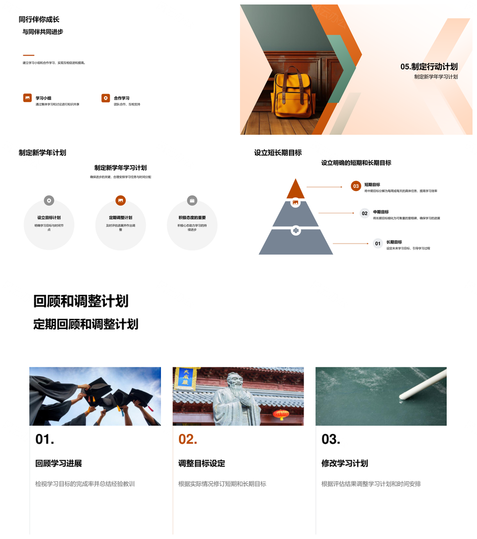 四年级学生新学年SMART计划适应习惯态度PPT模板