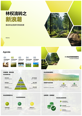 林权流转助推林业可持续发展管理PPT模板