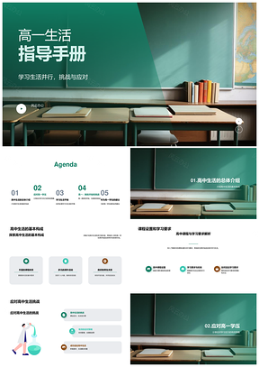 高一学习生活并行挑战应对劳逸手册PPT模板