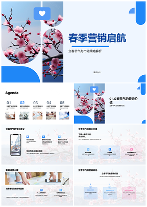 春季营销立春樱花市场策略与需求洞察PPT模板