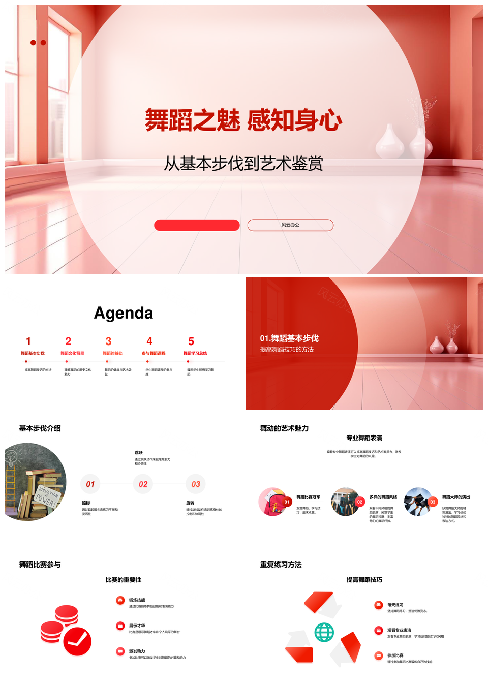 舞蹈技巧历史文化舞步健康艺术赏析芭蕾PPT模板