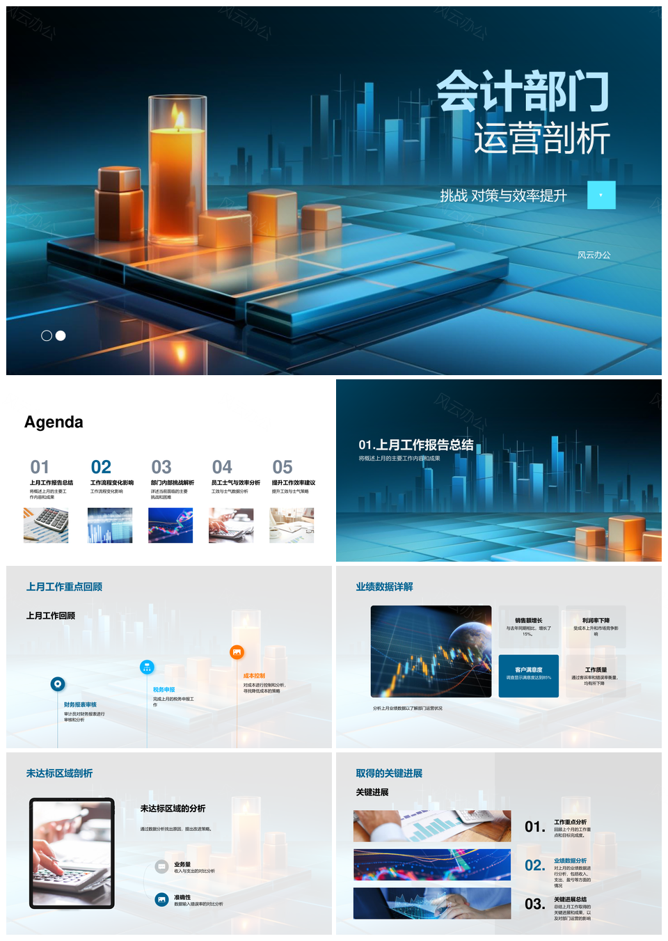 会计部门运营效绩双升团队建设流程优化月析图表析策PPT模板