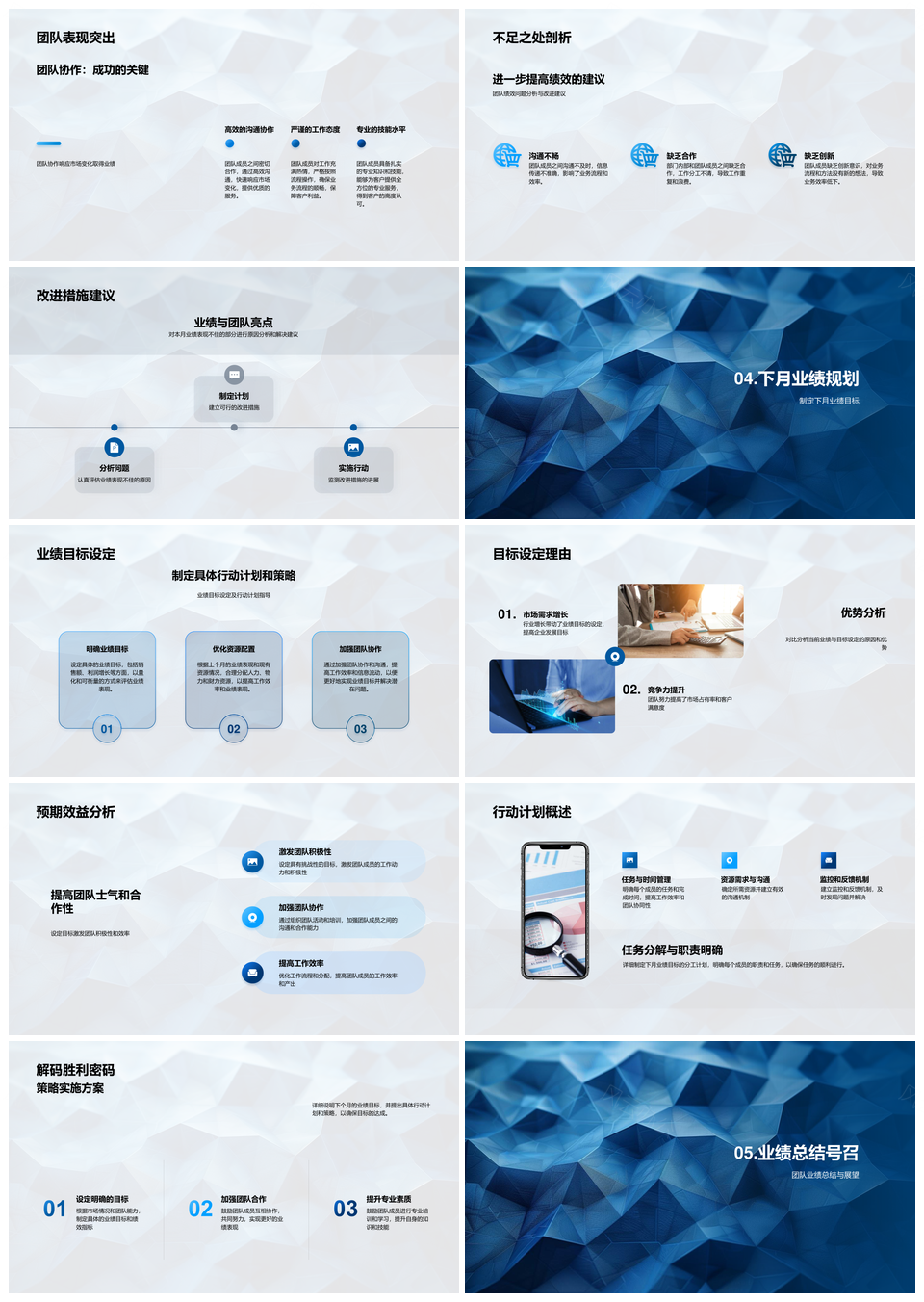 保险月度业绩目标完成对比分析及改进措施PPT模板