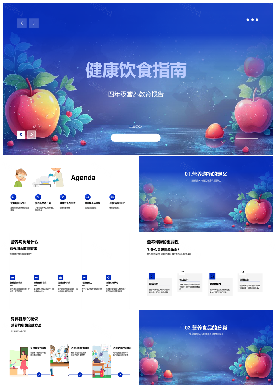 四年级健康饮食营养均衡教育主题活动PPT模板