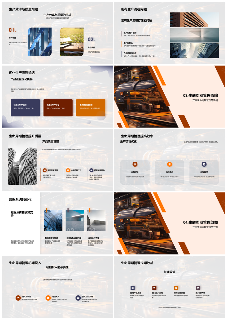 机械生命周期管理优化生产质效提升竞争力PPT模板