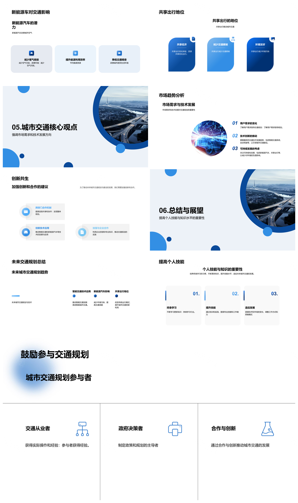 未来城市交通规划技术趋势与建设发展PPT模板
