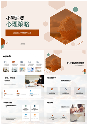 小暑促销策略折扣赠品积分热销PPT模板