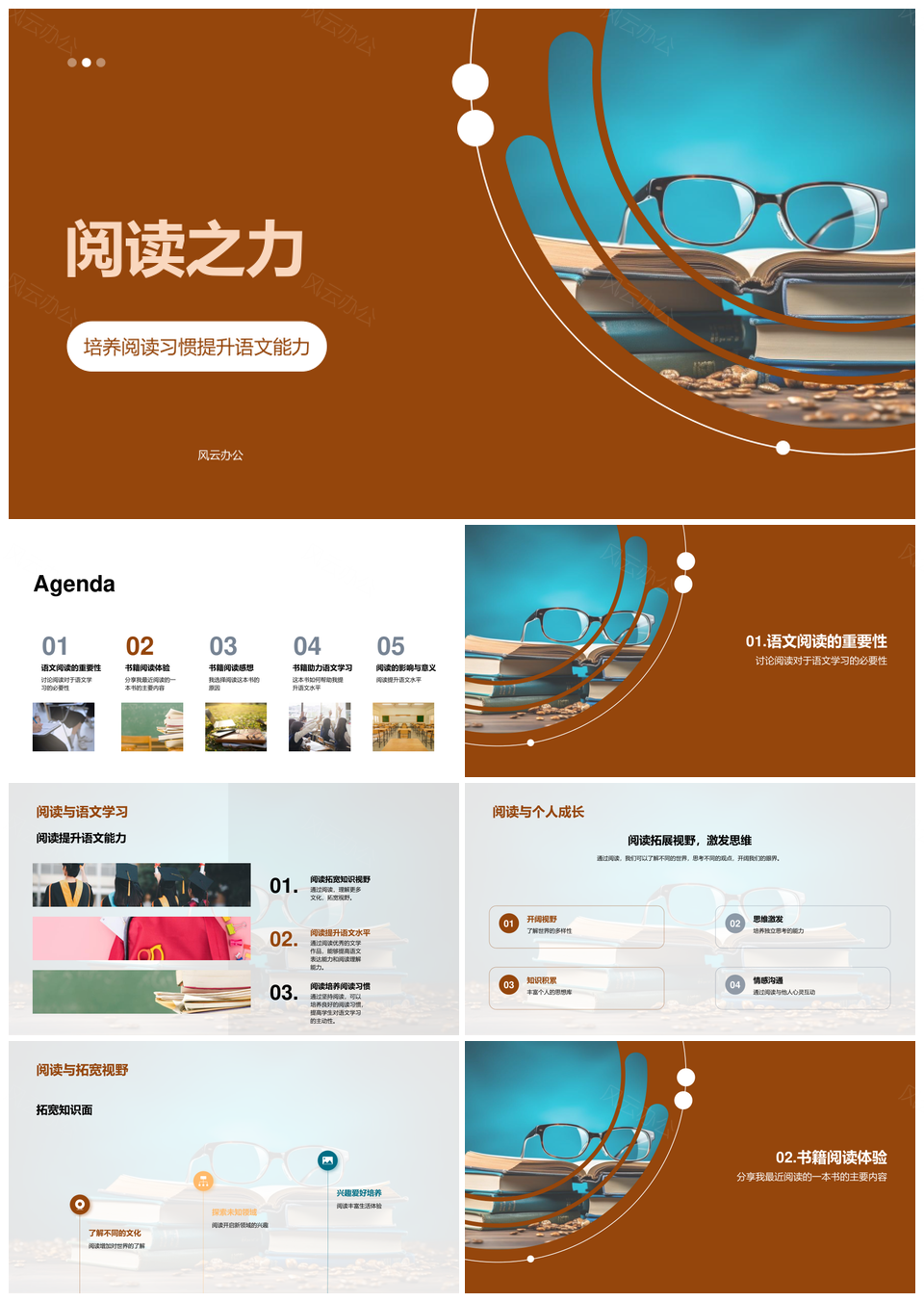 阅读强语文拓视野书卷促成长PPT模板