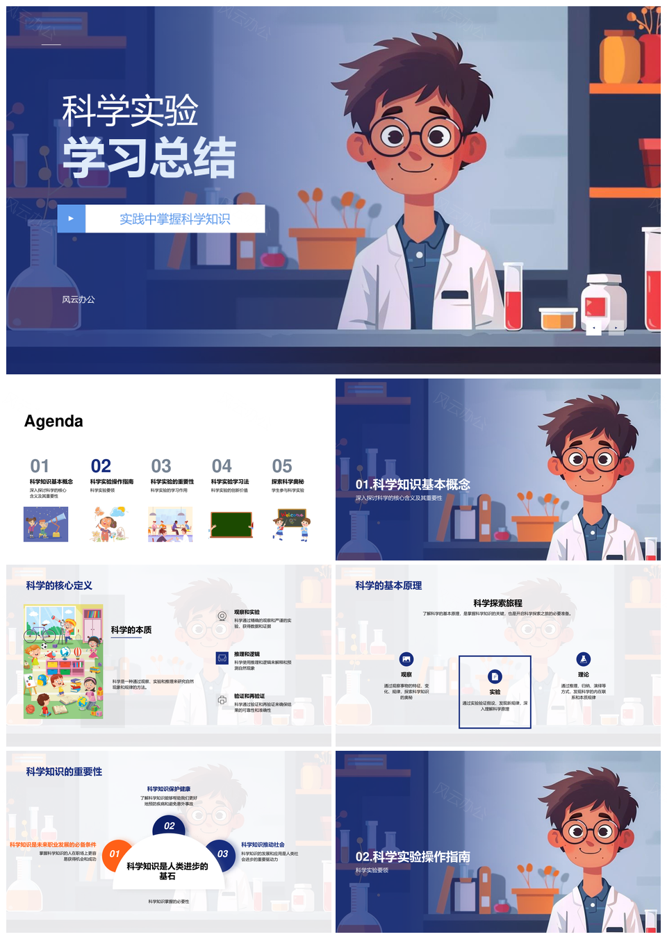 科学实验原理实践安全结果纠错学习总结PPT模板