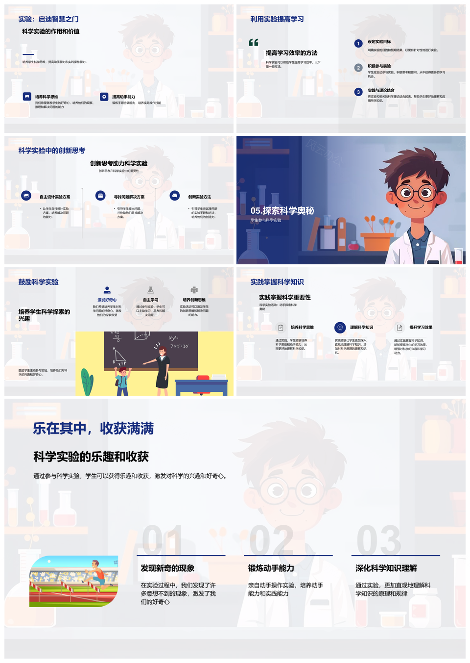 科学实验原理实践安全结果纠错学习总结PPT模板