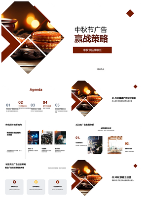 中秋广告策略传统媒体月饼文化品牌曝光PPT模板