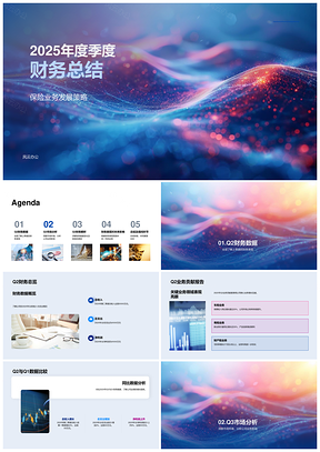 2025保险业务发展策略经理年度财务总结PPT模板