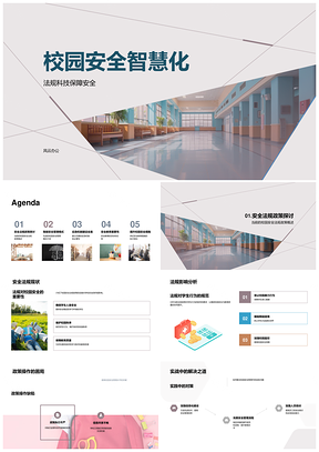 校园安全智慧化科技法规智管应急强管理PPT模板