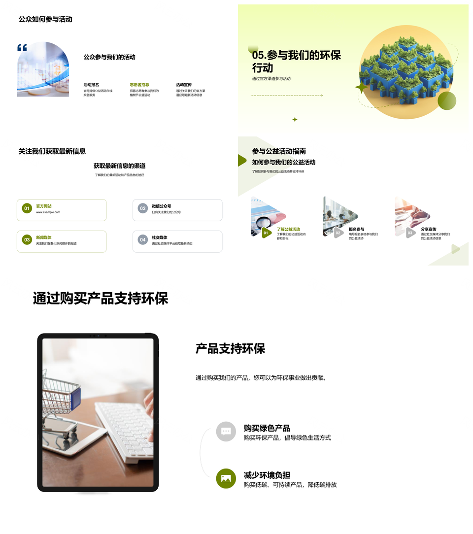 绿意盎然环保先行引领绿色新趋势PPT模板