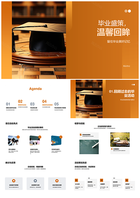 毕业典礼晚会旅行策划校友分享会活动主题PPT模板