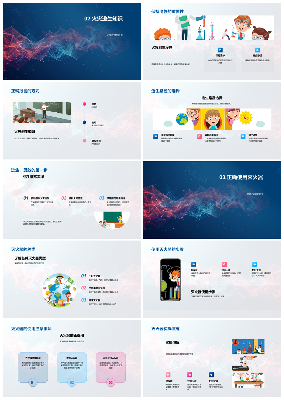 火灾预防应急逃生技巧灭火器使用PPT模板