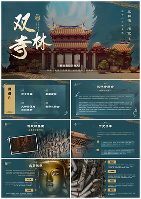 山西双林寺宋代壁画佛教艺术文物保护旅游PPT模板