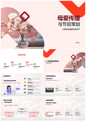母亲节电视台母爱传播节目策划PPT模板
