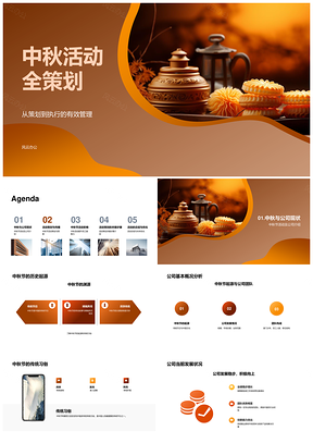公司中秋联欢活动策划高效管理员工月饼财务方案PPT模板