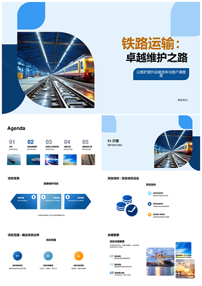 铁路运输维护项目汇报会目标范围轨道管理PPT模板