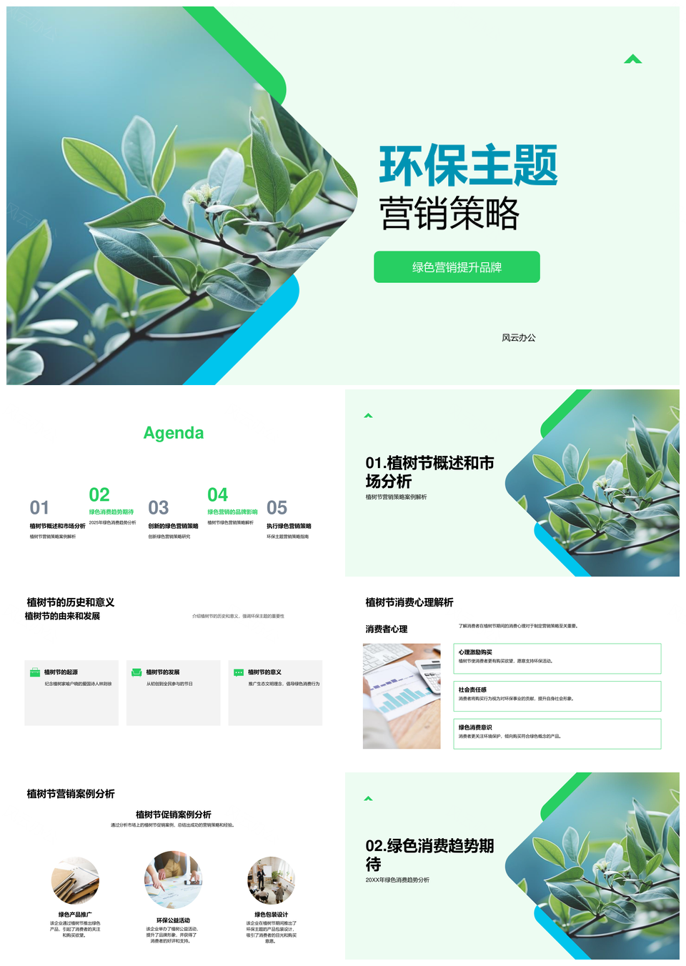 2025环保营销结合植树活动与绿色消费趋势品牌案例解析PPT模板