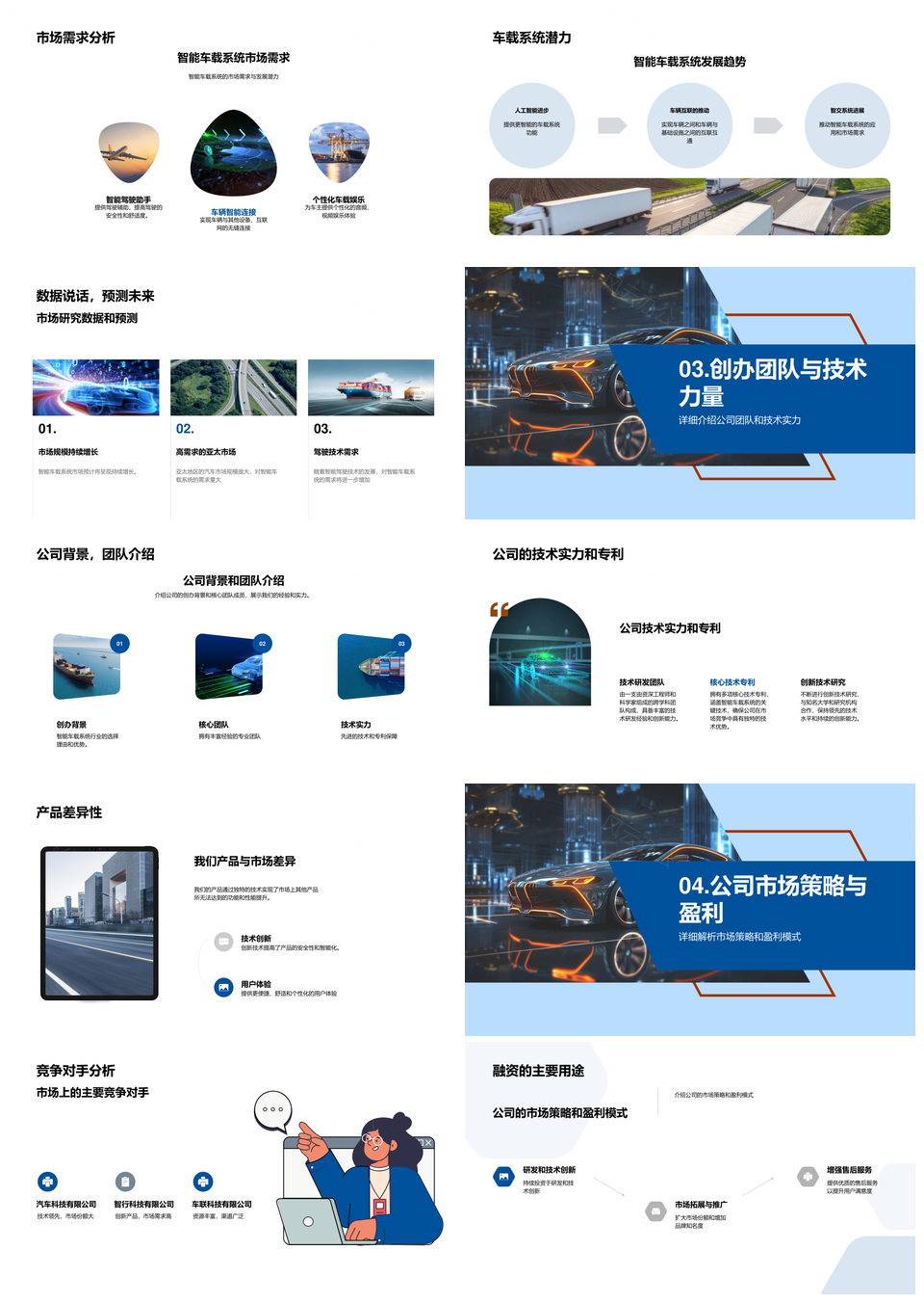 智能车载系统全球行业现状与AI发展趋势PPT模板
