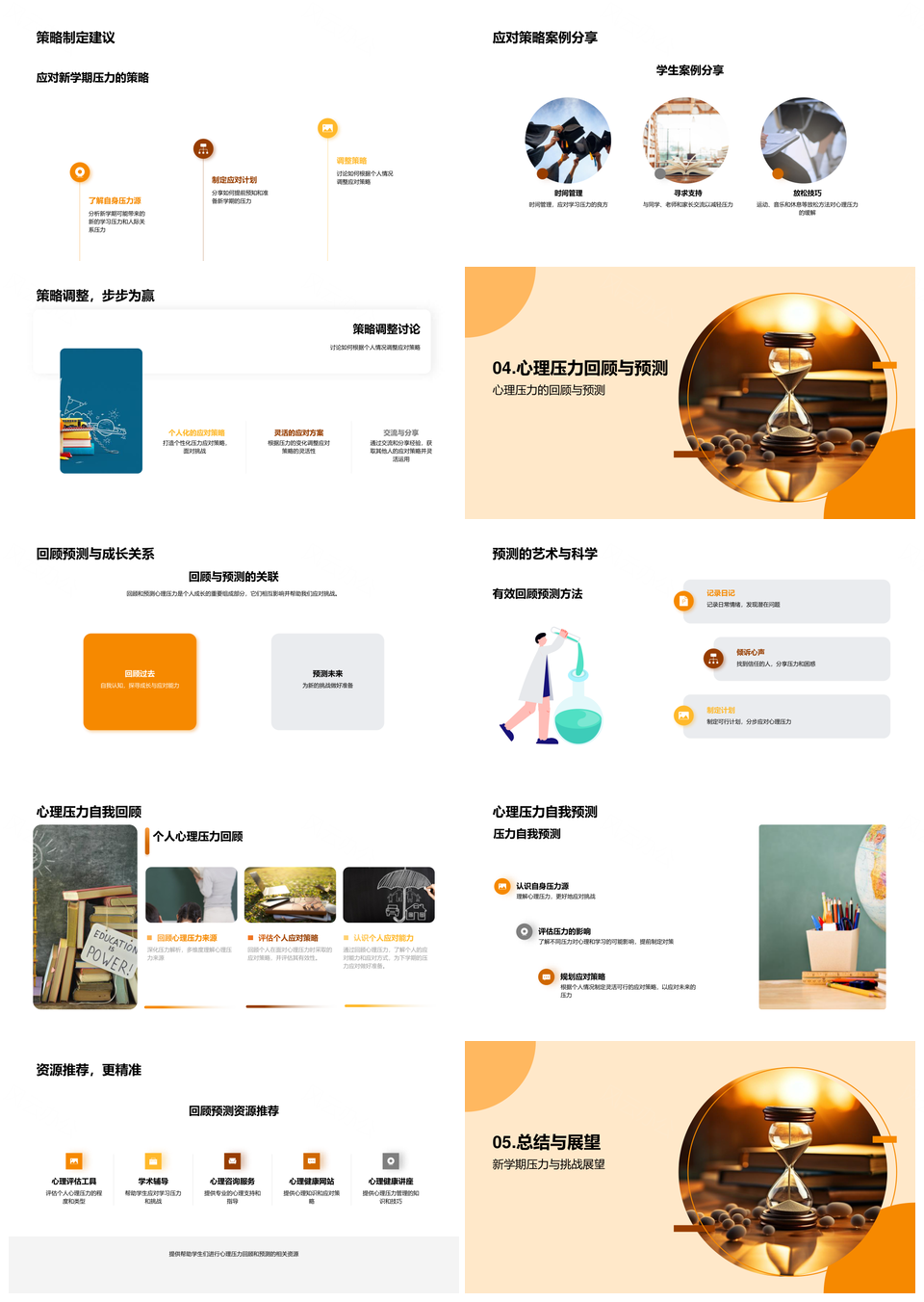 新学期心理压力应对策略效果与预测PPT模板