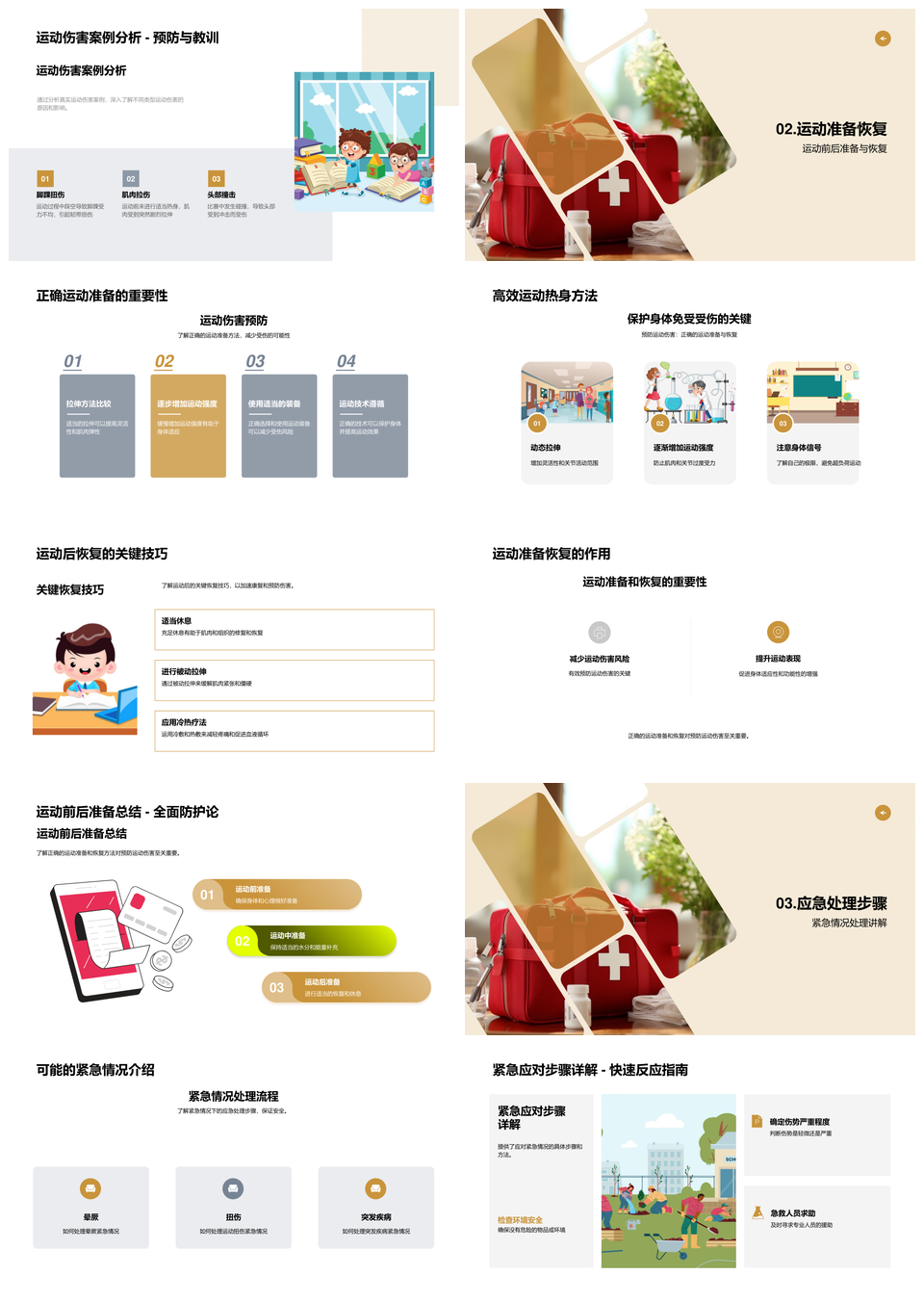 运动伤害预防急救康复恢复全攻略PPT模板