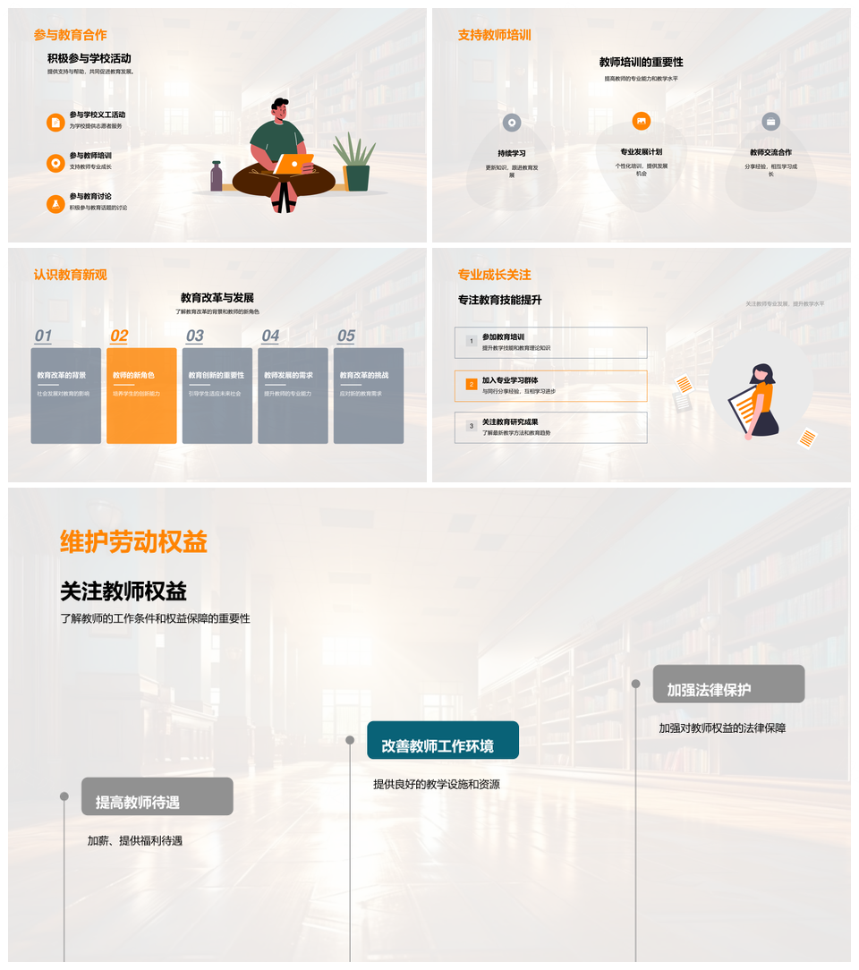 家校共育星尊师劳动筑未来PPT模板