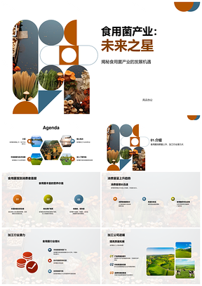 食用菌产业趋势营养消费增长加工公司前景PPT模板