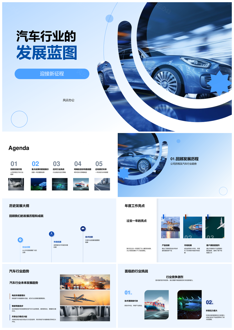 汽车行业发展蓝图历程趋势挑战策略PPT模板