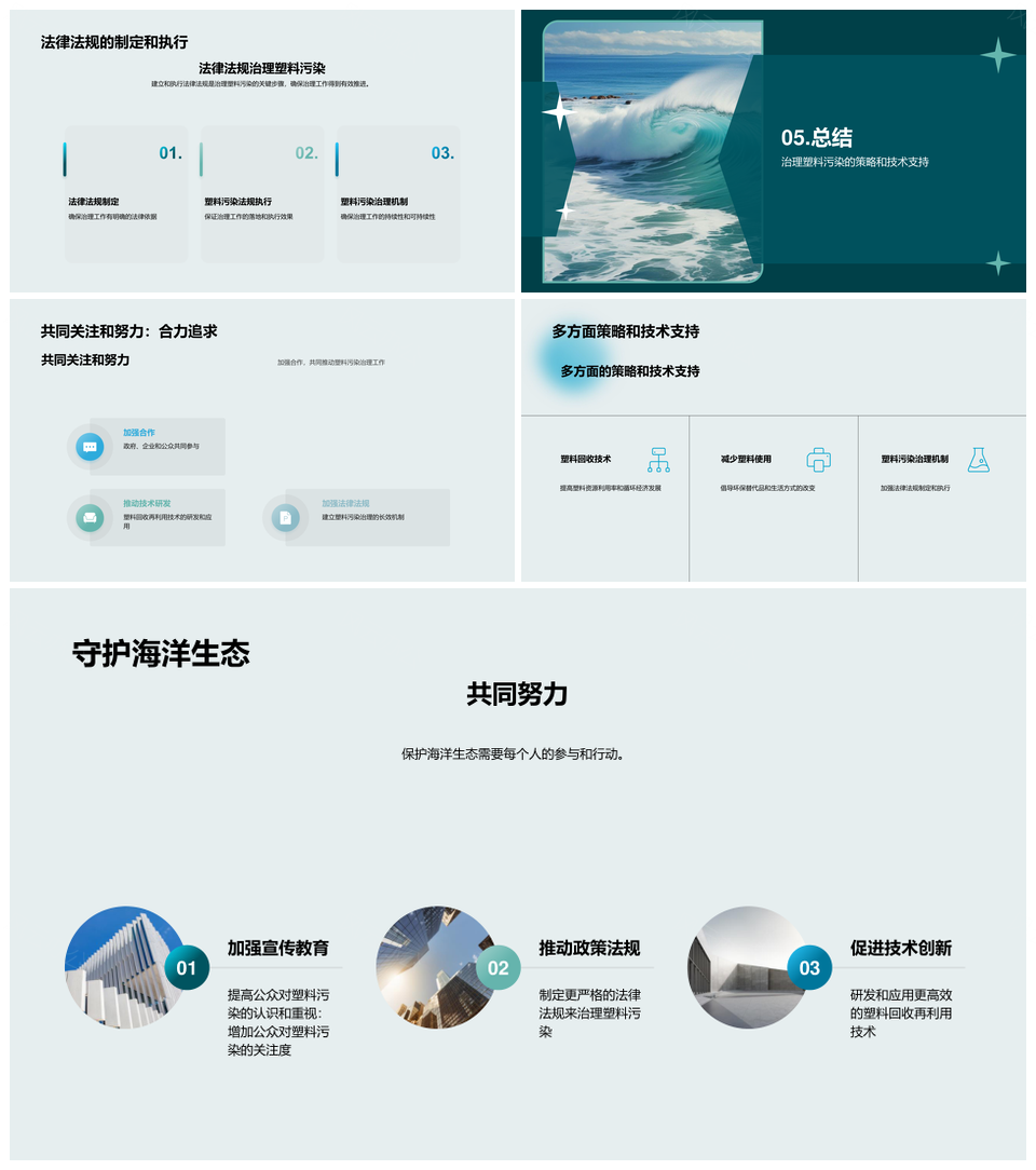 守护海洋治塑护生态共建绿未来PPT模板
