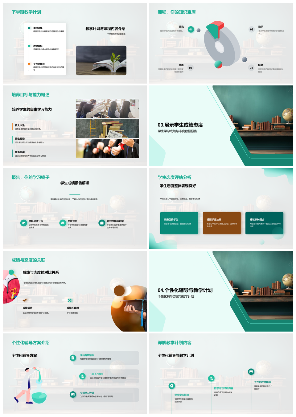 2025家校共育三年级学科计划成绩分析PPT模板